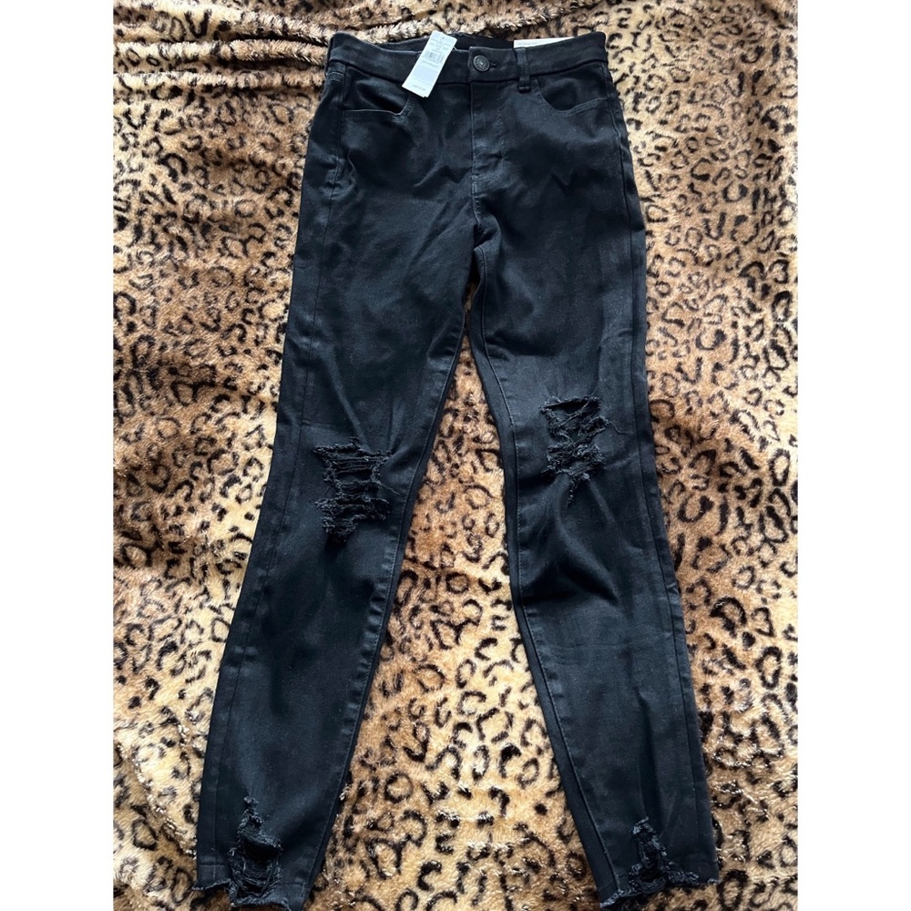 Black Distressed Skinny Jeans